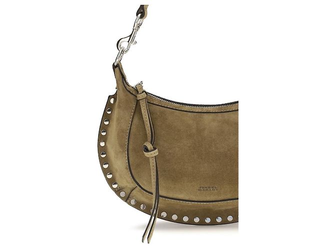 Isabel Marant Borsa a tracolla Bos Taurus in pelle di vitello beige - vista 4