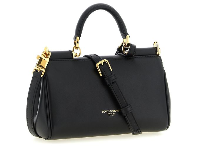 Dolce & Gabbana Borsa in pelle di vitello nera - vista 2