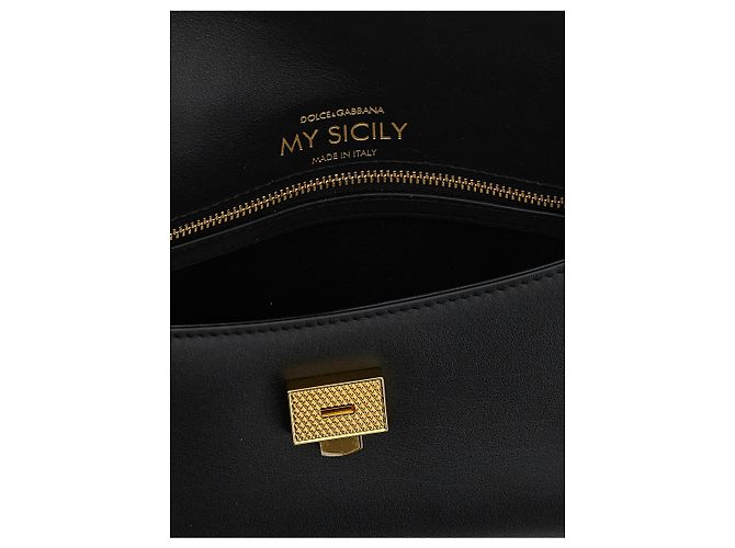 Dolce & Gabbana Borsa in pelle di vitello nera - vista 4