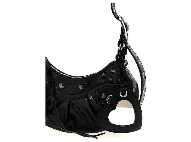 Balenciaga Borsa a tracolla in pelle di agnello nera - vista 3