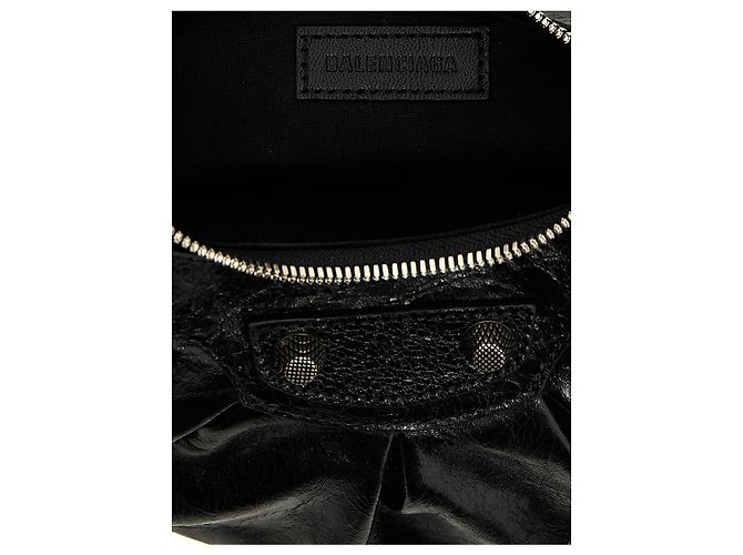 Balenciaga Borsa a tracolla in pelle di agnello nera - vista 4
