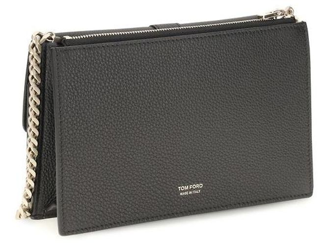 Tom Ford Borsa a tracolla Bos Taurus in pelle di vitello nera - vista 3