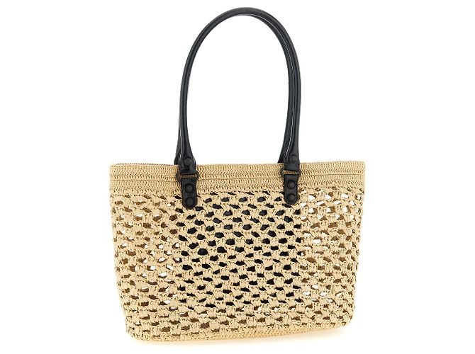 Balenciaga Borsa a tracolla in viscosa beige - vista 2