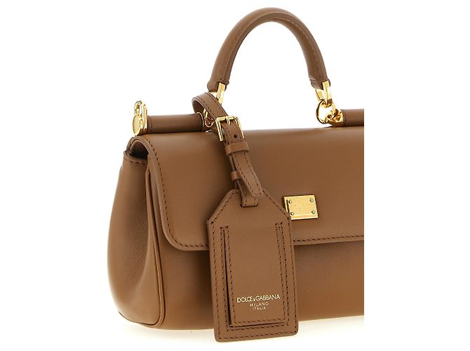 Dolce & Gabbana Borsa in pelle di vitello marrone - vista 3