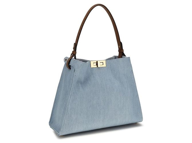 Fendi Borsa Bos Taurus in pelle di vitello blu - vista 2