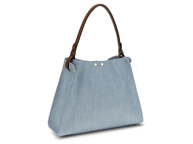 Fendi Borsa Bos Taurus in pelle di vitello blu - vista 3