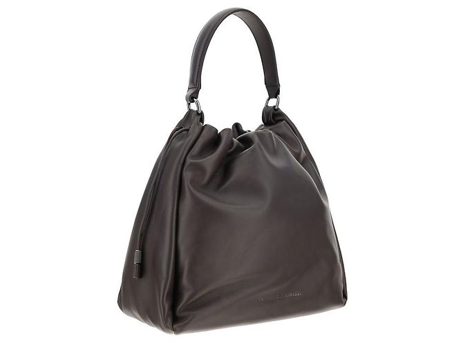 Brunello Cucinelli Borsa a spalla Bos Taurus in pelle di vitello marrone - vista 2