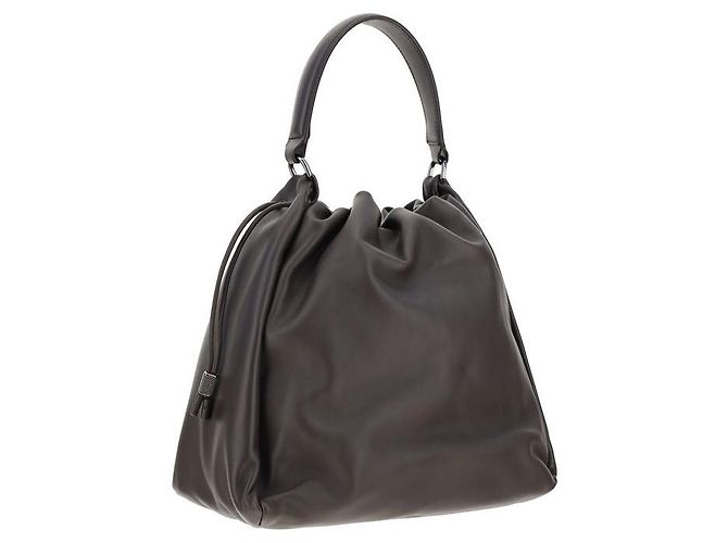Brunello Cucinelli Borsa a spalla Bos Taurus in pelle di vitello marrone - vista 3