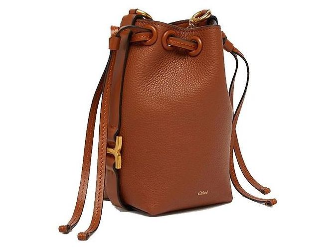 Chloé Borsa Bucket in pelle di vitello marrone - vista 2