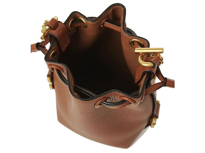 Chloé Borsa Bucket in pelle di vitello marrone - vista 3