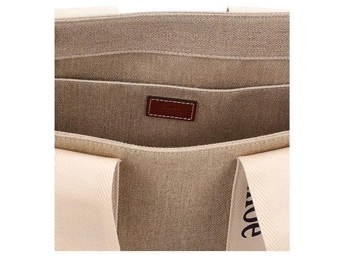 Chloé Beiger Leinen Tote Bag mit Lederdetails - Ansicht 4