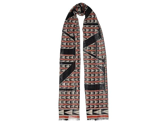 Sciarpa Lanvin in lana nera con motivo geometrico - vista 4
