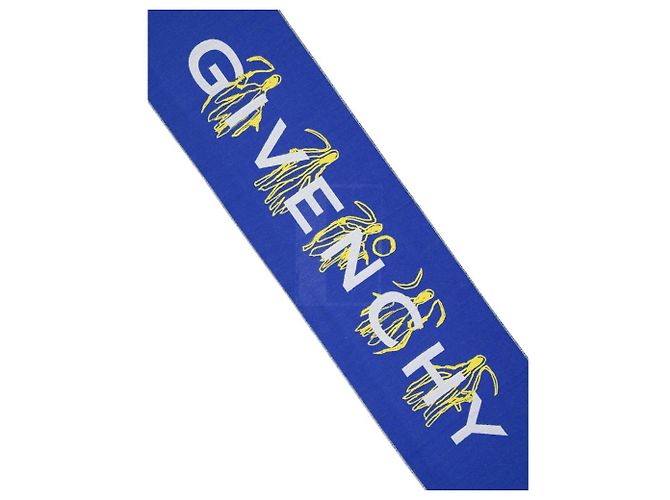 Cachecol Givenchy azul de lã e seda - vista 3