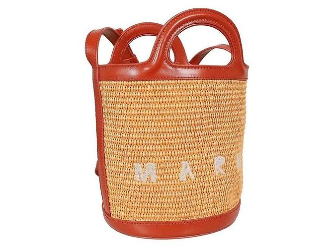 Marni Bolso bucket de algodón naranja - vista 2
