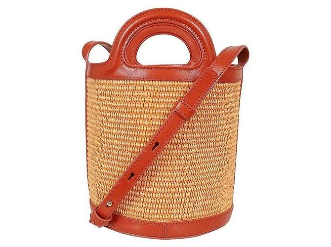 Marni Bolso bucket de algodón naranja - vista 3