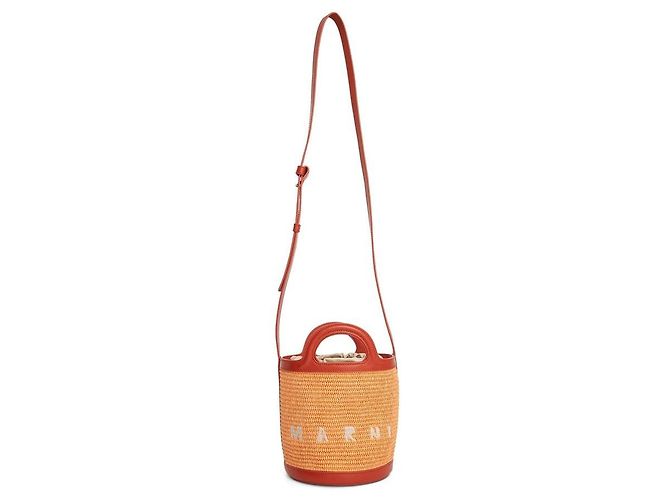 Marni Bolso bucket de algodón naranja - vista 4