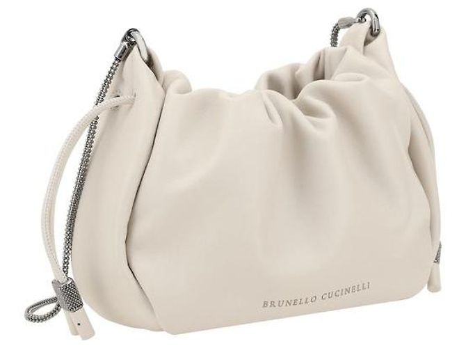 Brunello Cucinelli Borsa a tracolla Bos Taurus in pelle di vitello beige - vista 2