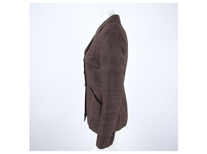 Chaqueta de seda Christian Dior Marrón - vista 2