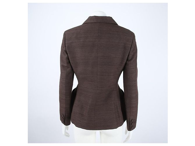 Chaqueta de seda Christian Dior Marrón - vista 3