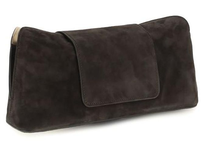 Versace Clutch Bos Taurus in pelle di vitello marrone - vista 3