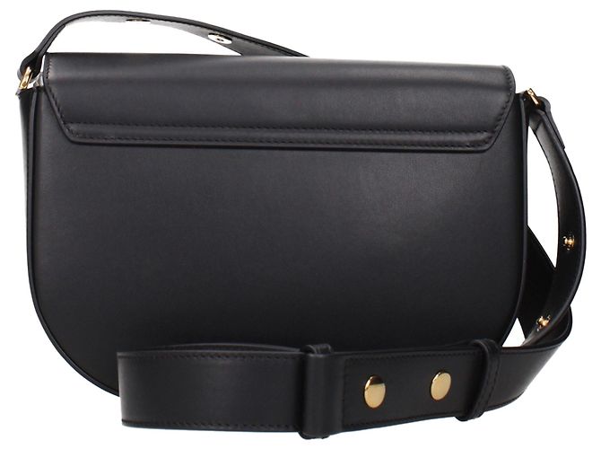 Versace Borsa a tracolla in pelle nera - vista 4