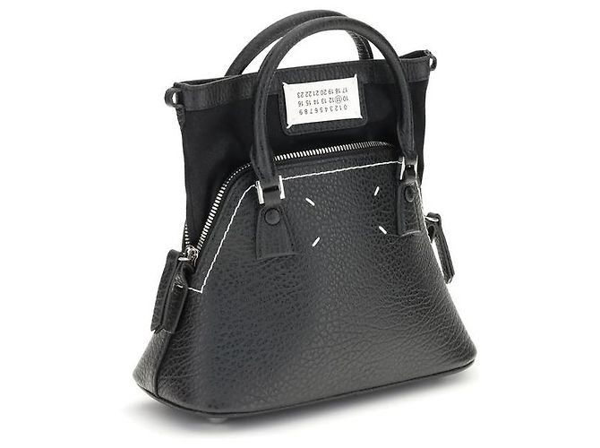 Maison Martin Margiela Borsa Bos Taurus in pelle di vitello nera - vista 2