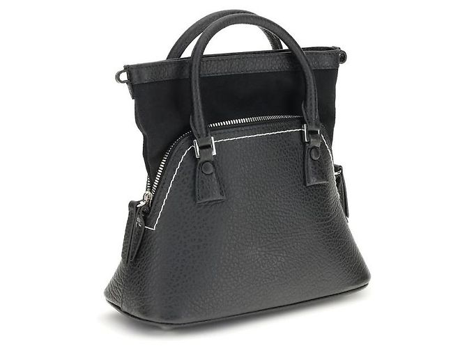 Maison Martin Margiela Borsa Bos Taurus in pelle di vitello nera - vista 3