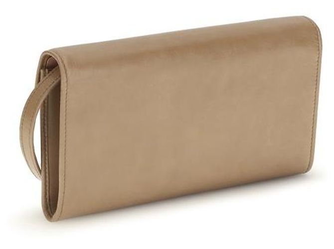 Miu Miu Clutch Bos Taurus em couro de bezerro bege - vista 3
