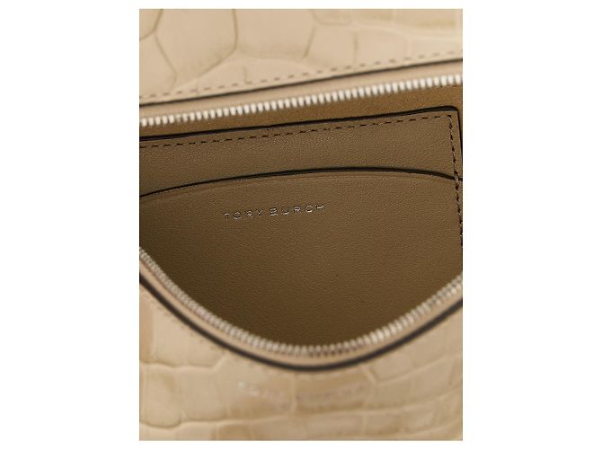 Tory Burch Borsa a tracolla in pelle di vacchetta beige - vista 4