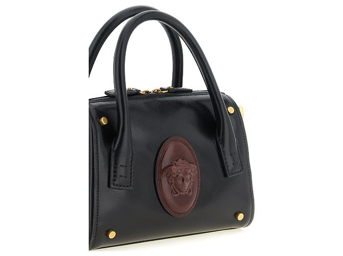Versace Borsa in pelle di vitello nera - vista 3