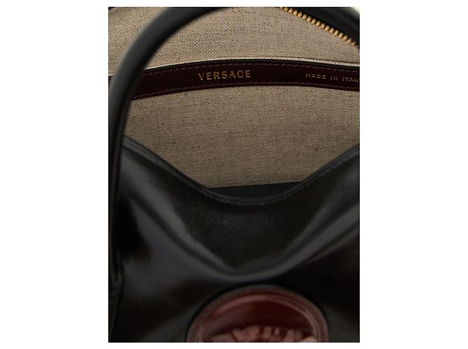 Versace Borsa in pelle di vitello nera - vista 4