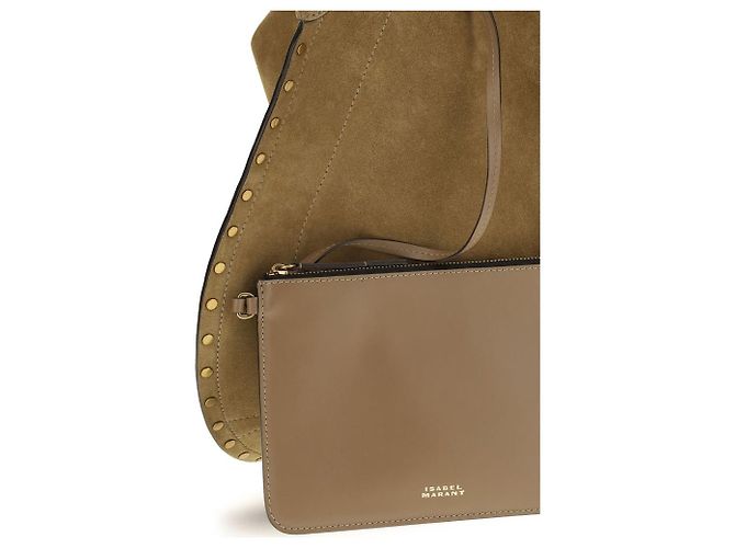 Isabel Marant Borsa a tracolla Bos Taurus in pelle di vitello marrone - vista 4