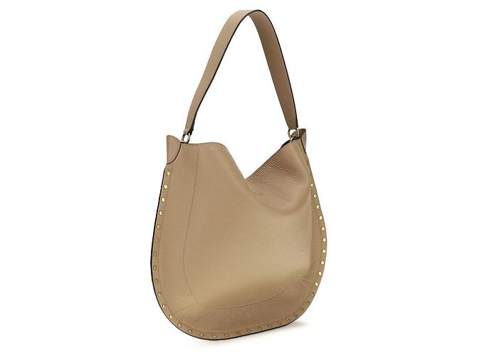 Isabel Marant Borsa a tracolla Bos Taurus in pelle di vitello beige - vista 2