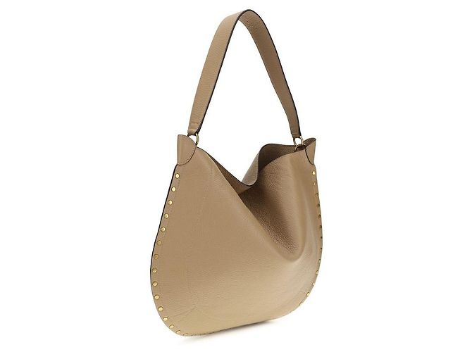 Isabel Marant Borsa a tracolla Bos Taurus in pelle di vitello beige - vista 3