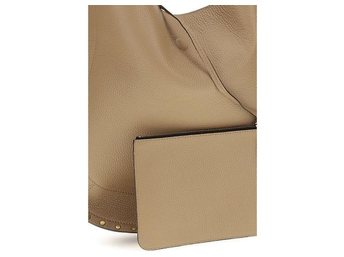 Isabel Marant Borsa a tracolla Bos Taurus in pelle di vitello beige - vista 4