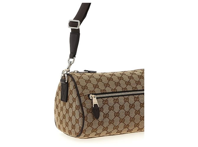 Gucci Borsa a tracolla in poliestere beige - vista 3