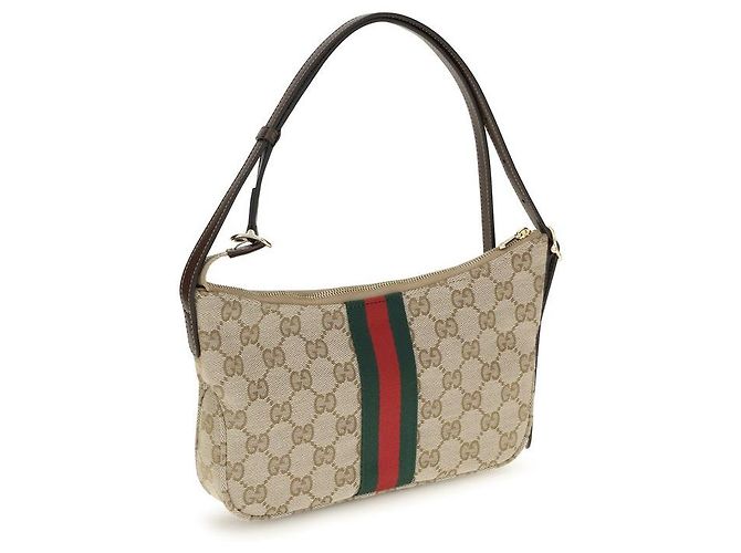 Gucci Borsa a tracolla in tessuto beige - vista 2