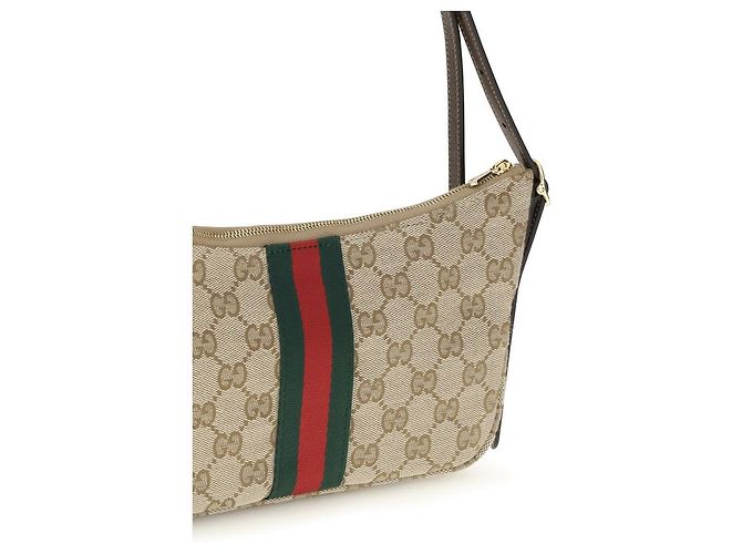 Gucci Borsa a tracolla in tessuto beige - vista 4