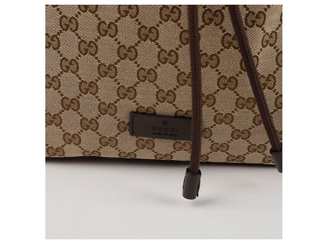 Gucci Drawstring Backpack Brown Jacquard - view 3