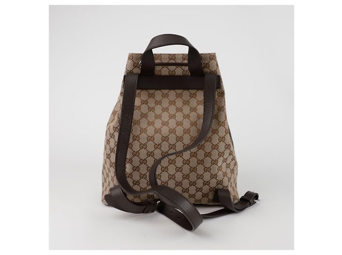 Gucci Drawstring Backpack Brown Jacquard - view 5