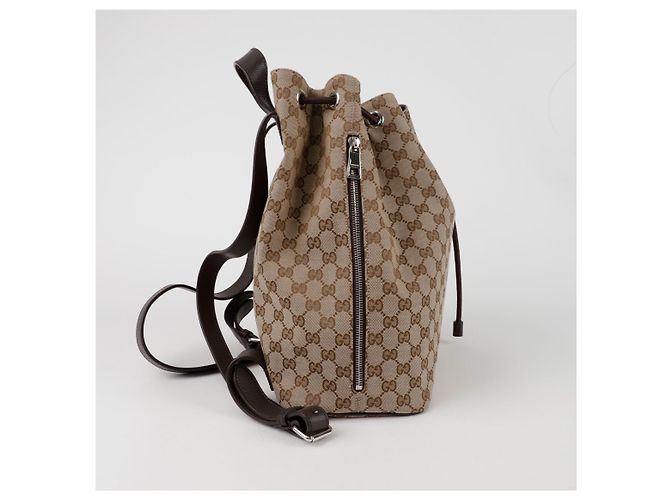 Gucci Drawstring Backpack Brown Jacquard - view 6