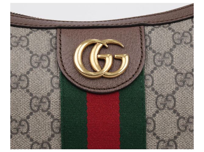 Gucci Borsa a tracolla hobo Ophidia GG Supreme Canvas Brown - vista 3