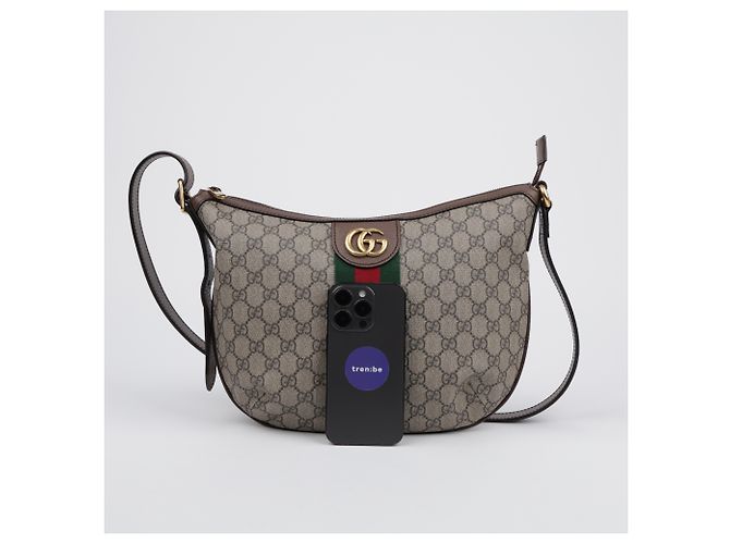 Gucci Borsa a tracolla hobo Ophidia GG Supreme Canvas Brown - vista 9