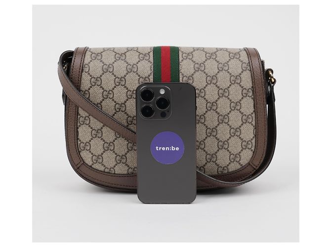 Gucci Borsa a tracolla Ophidia GG Small Canvas Brown - vista 15