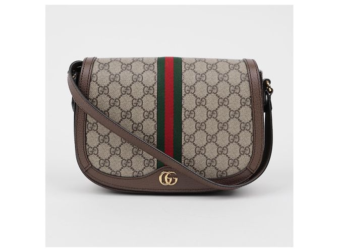 Gucci Borsa a tracolla Ophidia GG Small Canvas Brown - vista 2
