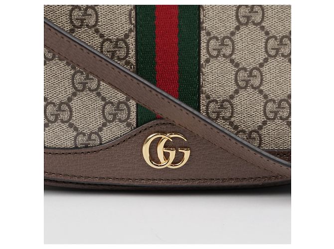 Gucci Borsa a tracolla Ophidia GG Small Canvas Brown - vista 3