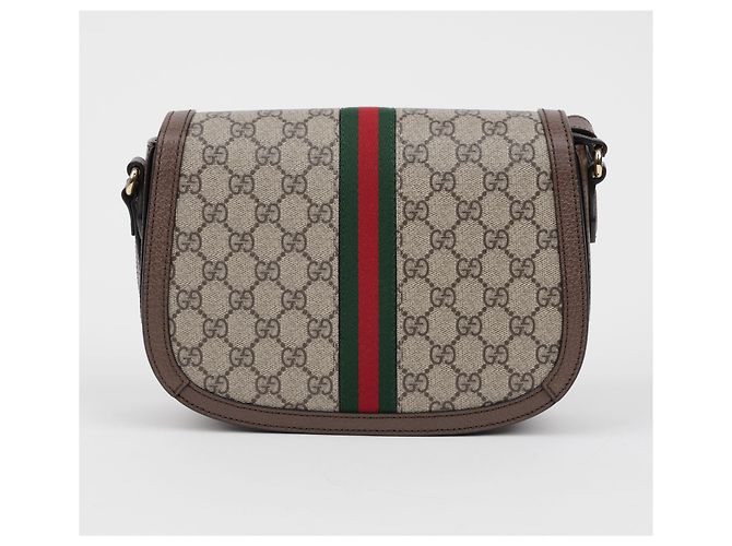 Gucci Borsa a tracolla Ophidia GG Small Canvas Brown - vista 4