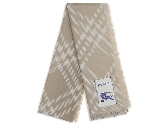 Burberry Cachecol Oves Aries em lã bege - vista 2