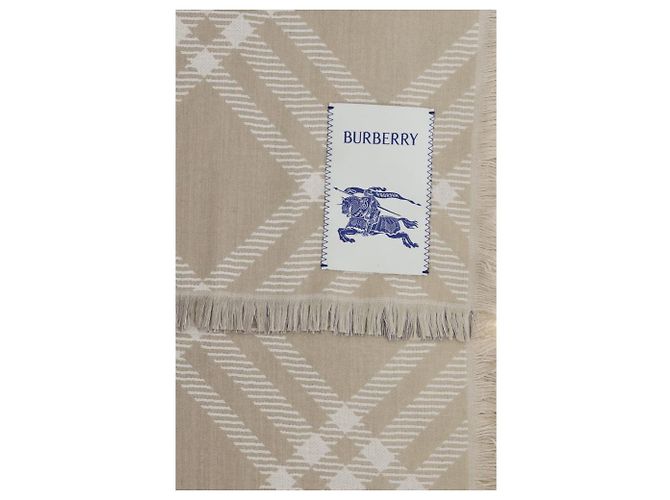 Burberry Cachecol Oves Aries em lã bege - vista 3