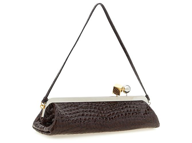 Jacquemus Clutch in pelle di capra marrone - vista 2